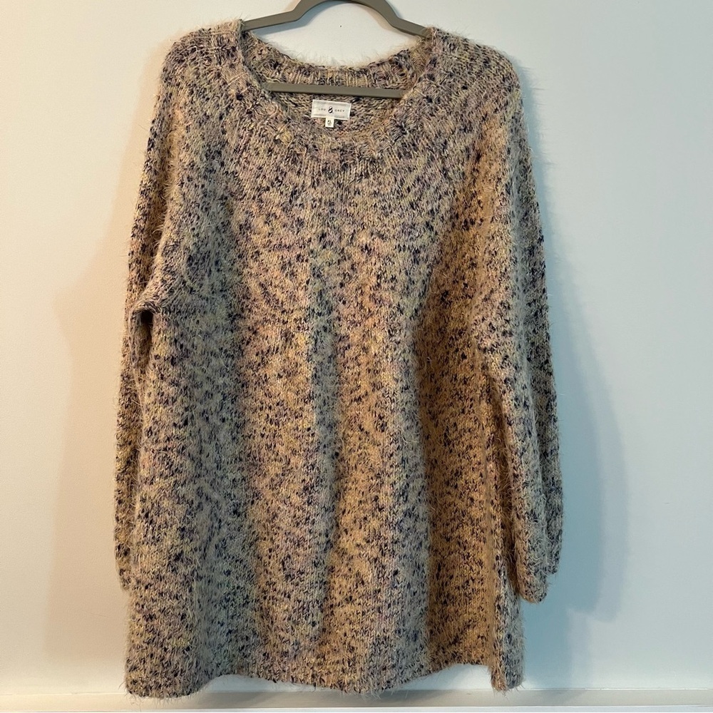 Women’s Lou & Gray multi color fuzzy long sleeve sweater size XL